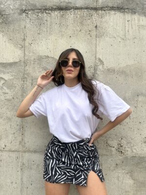 Falda short Dory cebra negra