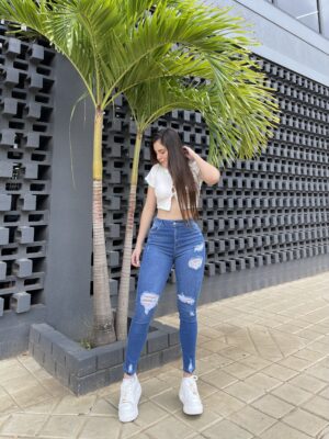SKINNY JEAN AZUL ROTOS